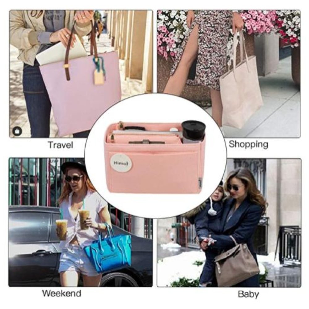 NWT Makeup Organizer Liner Pink Medium Purse Tote Satchel Travel Cosmetics MINT - Picture 4 of 5